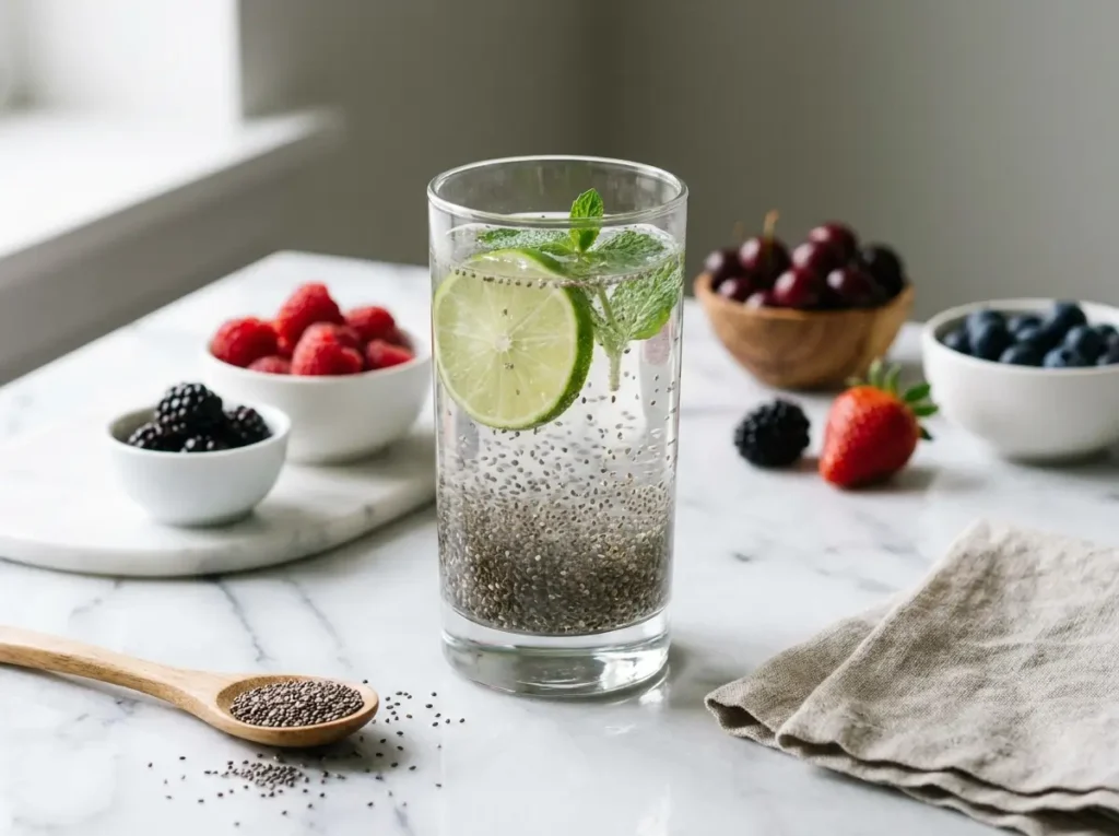 chia seed water benefits digestion pinterest pin