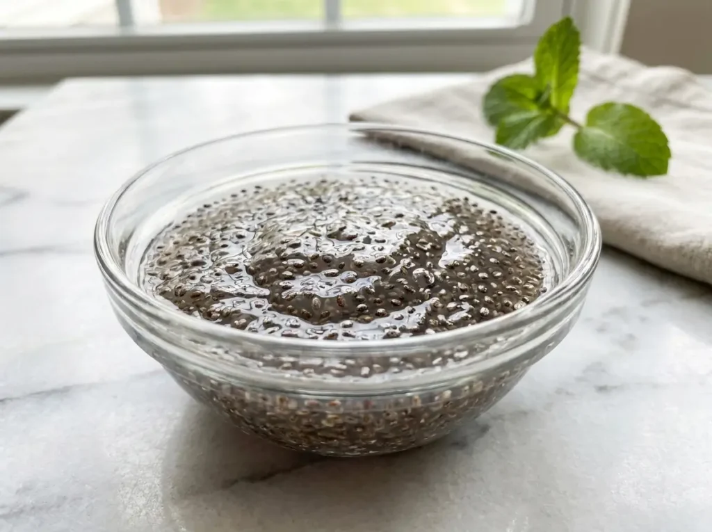 chia seed gel forming in water digestive fiber