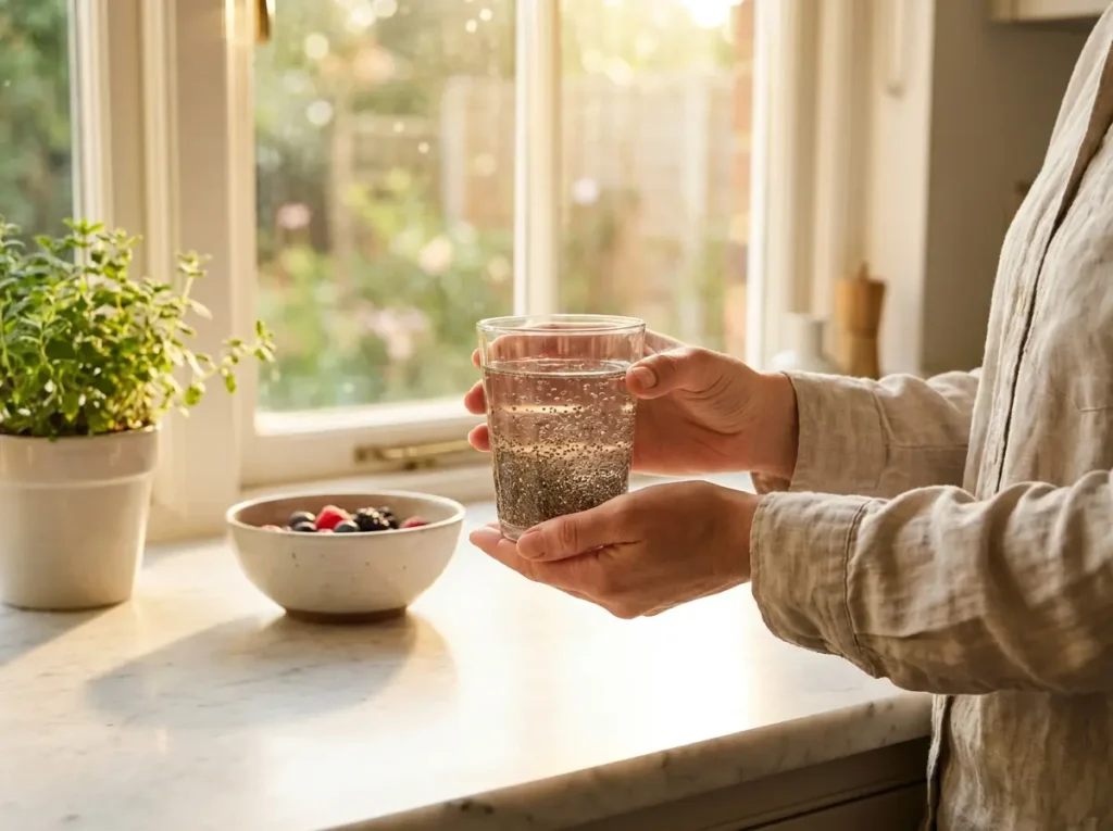 drinking chia seed water for weight loss in morning routine