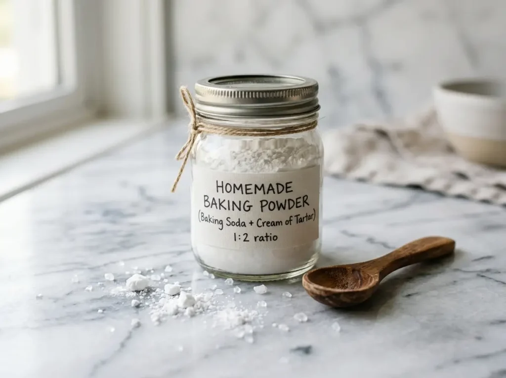 Jar of baking powder substitute