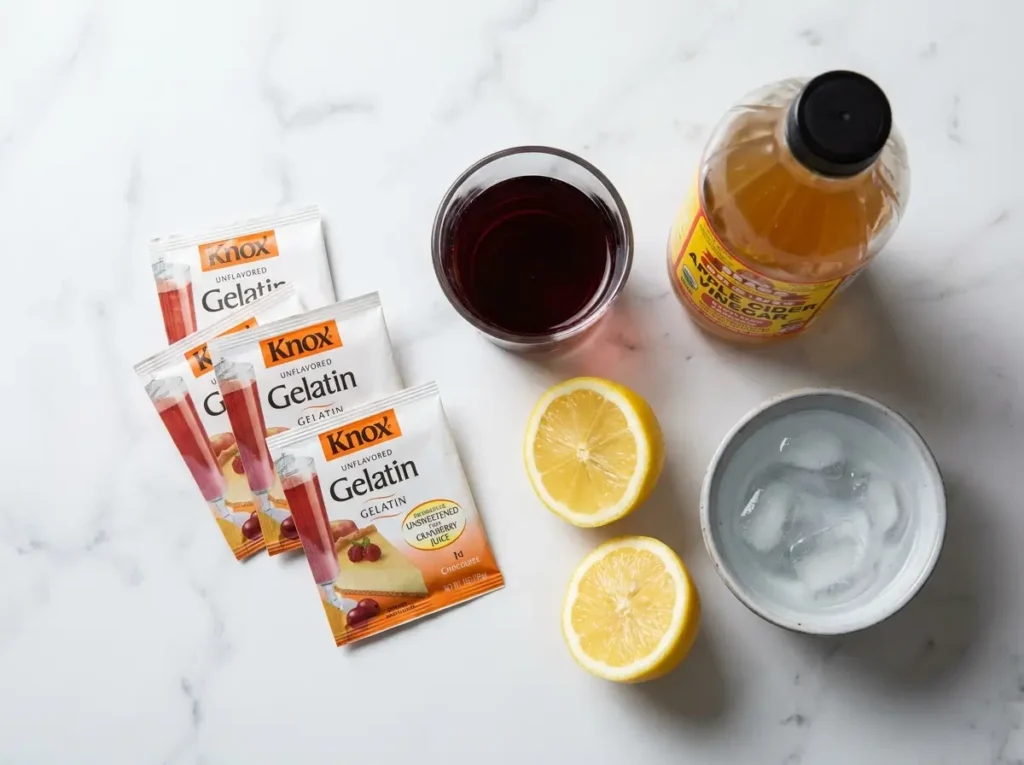  Ingredients for Jillian Michaels gelatin gummies including Knox gelatin, cranberry juice and apple cider vinegar