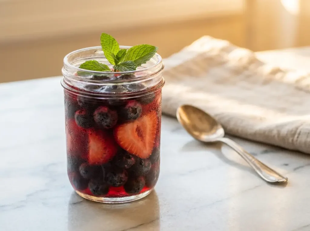 Does gelatin have protein — layered berry gelatin dessert jar high protein