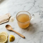 Dr Gupta gelatin recipe ingredients on Carrara marble countertop