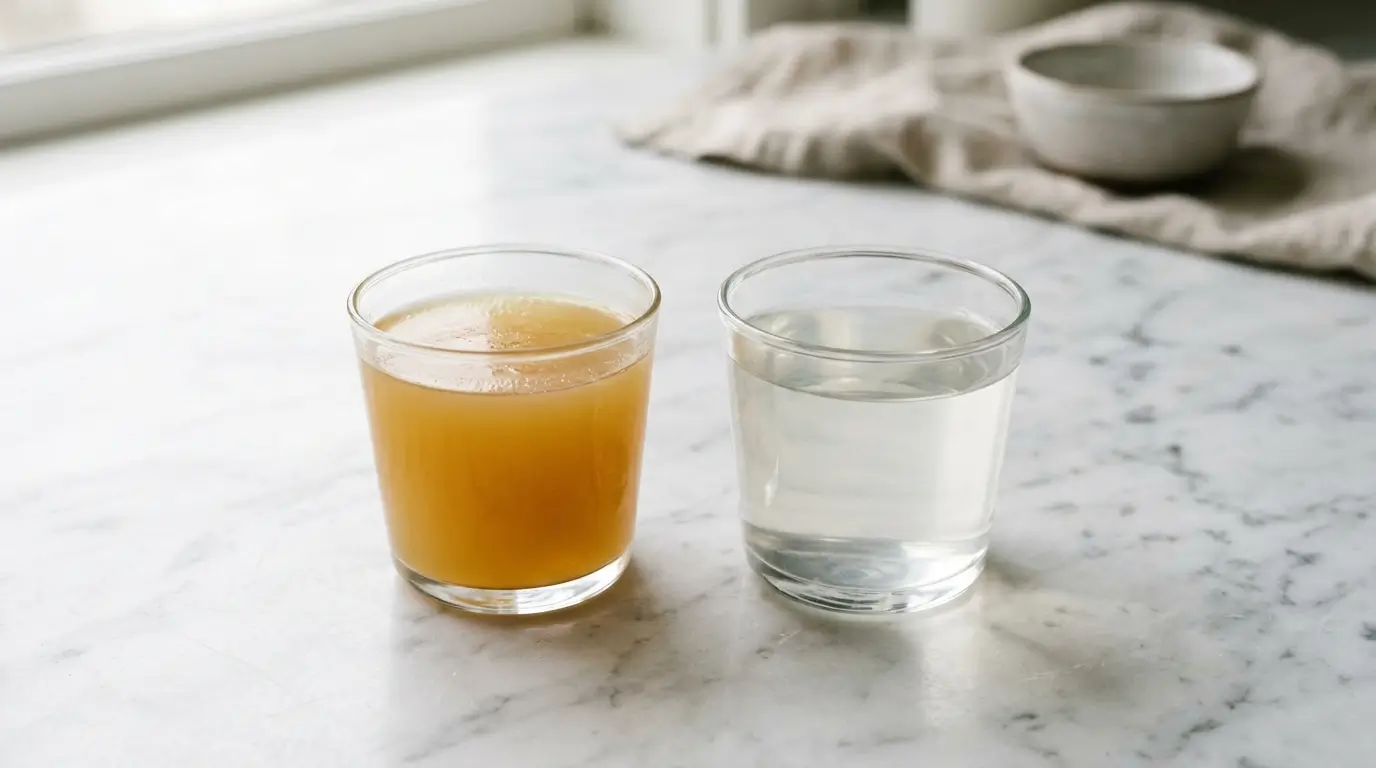 Two versions of gelatin recipe side by side comparison
