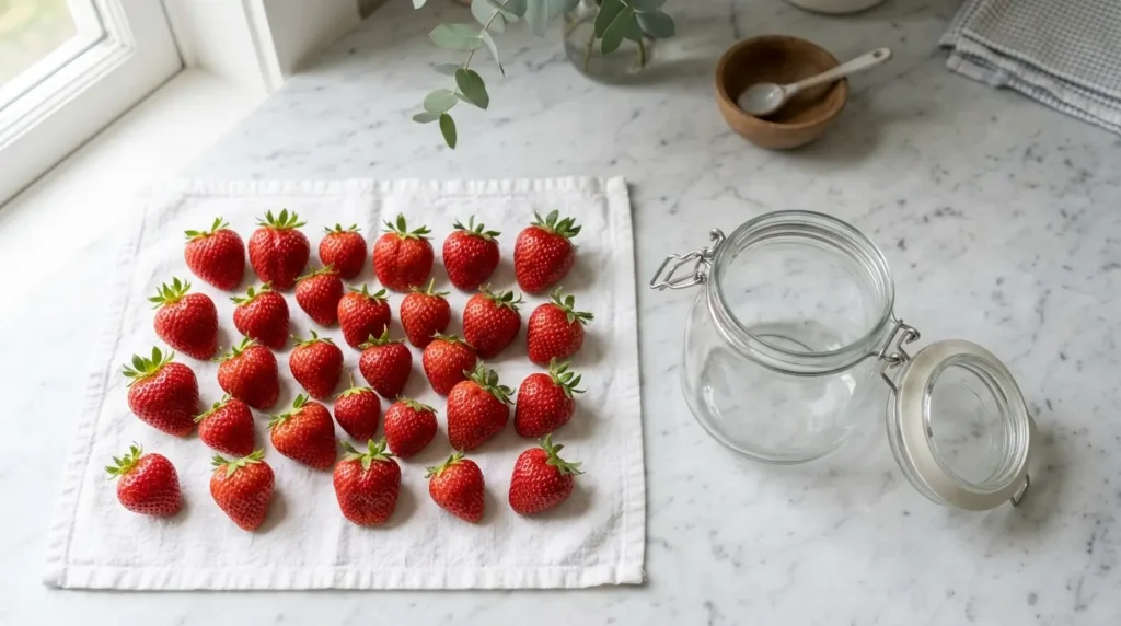 Dried Strawberries Ready to Store