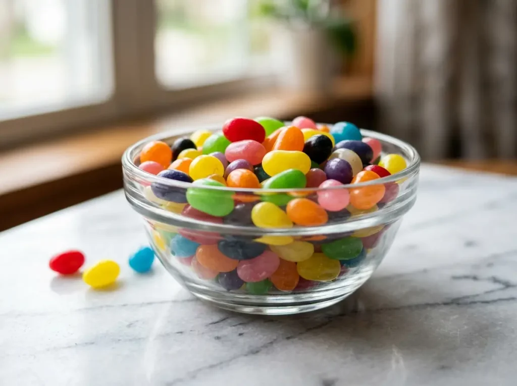 Jelly beans that may contain gelatin in the shell coating