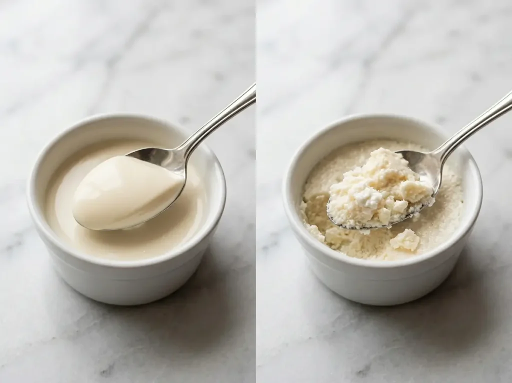 Smooth versus grainy sugar-free cheesecake jello texture comparison